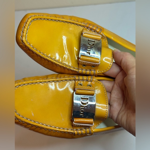Christian Dior Women’s Patent Leather Loafers Metal Buckle Size 36.5 - Picture 6 of 10